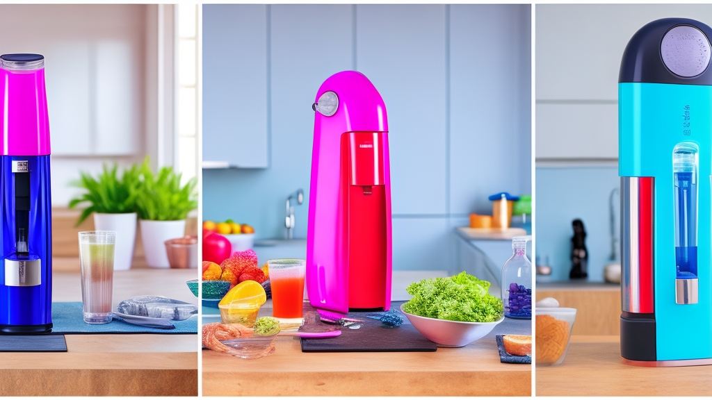 SodaStream és Aarke szódagépek egymás melletti összehasonlítása modern konyhapulton design különbségeket kiemelve