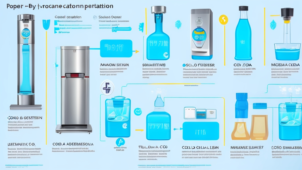 Lépésről lépésre infografika a szódagép helyes használatáról hideg víz töltéstől a kész szódavízig